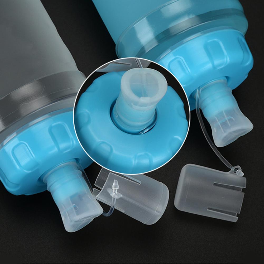 300ml TPU Soft Folding Water Bottle BPA Free TPU Collapsible Soft Water Bottle Portable Sports Water Bag for Hydration Pack