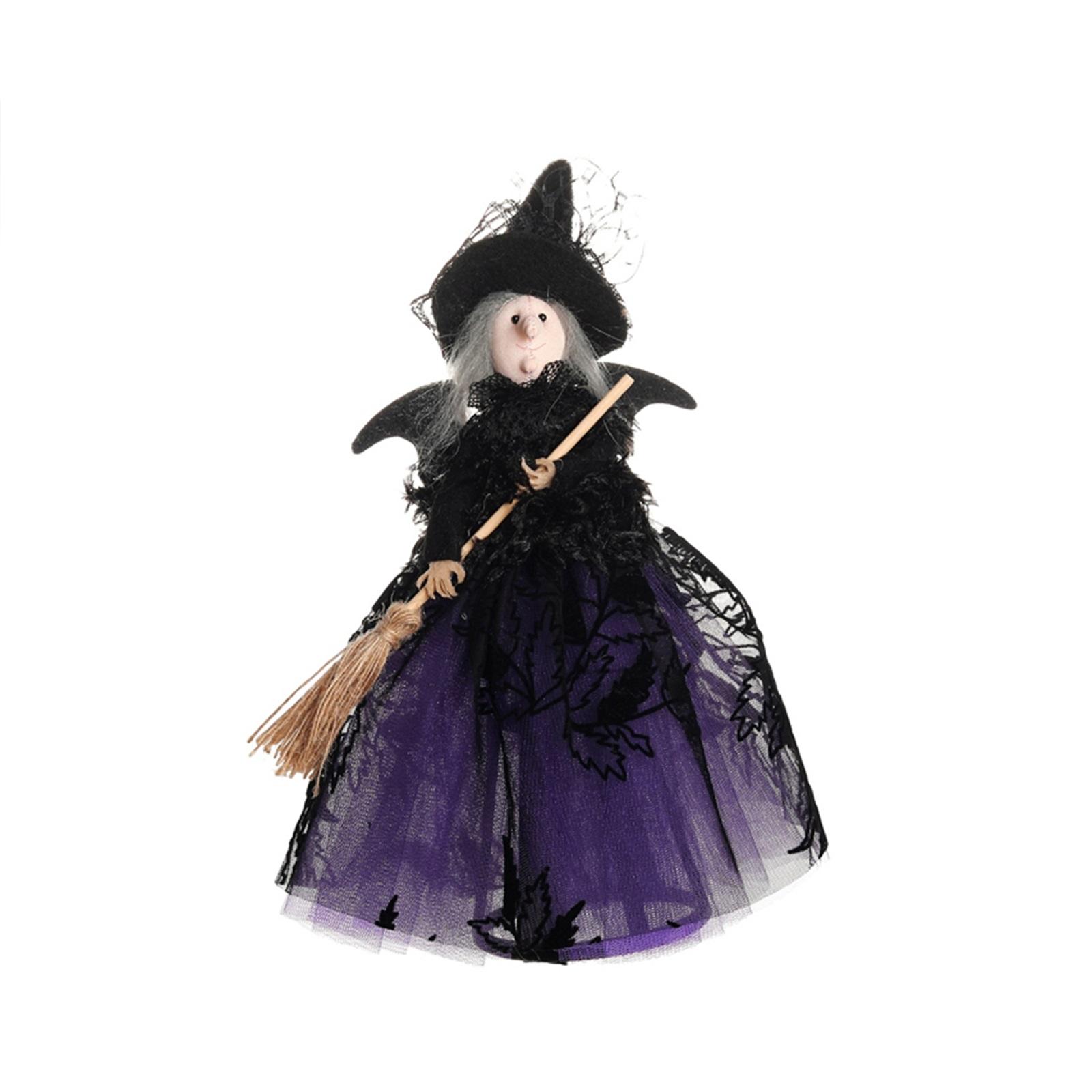 

Halloween Decorationsghost Witch Doll Tree Top Star Desktop Decoration Doll Ornaments One Size фиолетовый