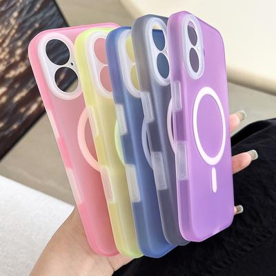Gele Flüssigsilikon Magnetisches Kabelloses Ladecase Für iPhone 16 Pro Max Weiche Stoßfeste Hülle Für iPhone 15 Pro Max