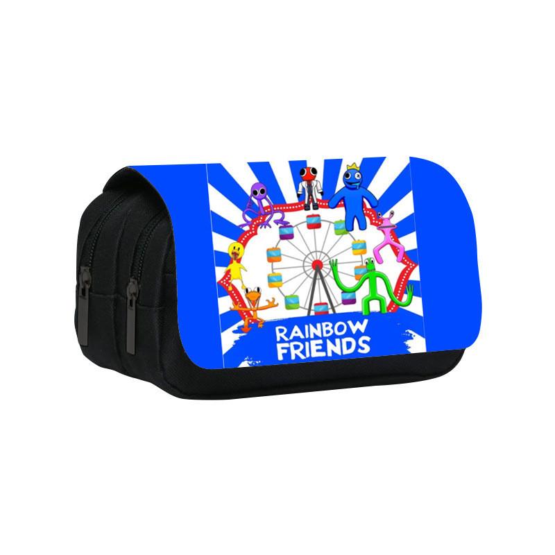 Rainbow Friends Double Layer Pencil Case With Large Capacity For Students And Kids