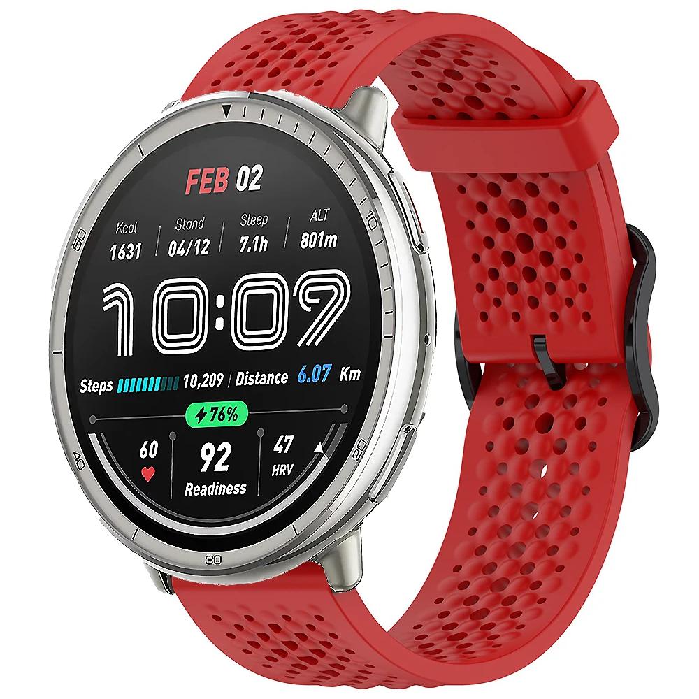 

20m Silicone Strap for Amazfit Active 2 Band Sport Replaceable Bracelet for Amazfit GTS 4 mini 3 2 2e/Bip 3/3 Pro/Bip U Pro Band For other 20mm красный