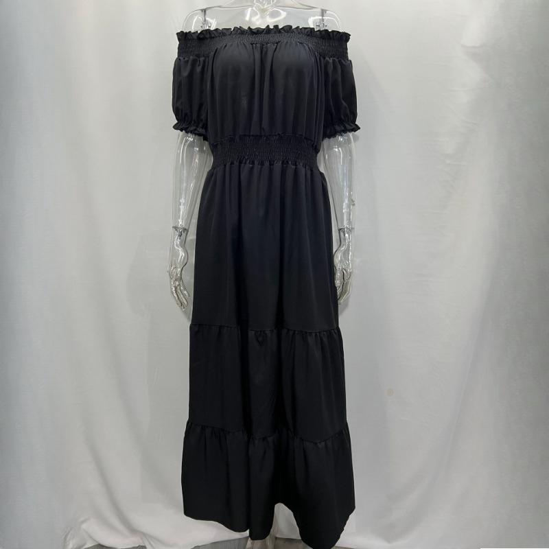 GMXIA Women's Dresses One Shoulder Spring Short Sleeve Long Dresses