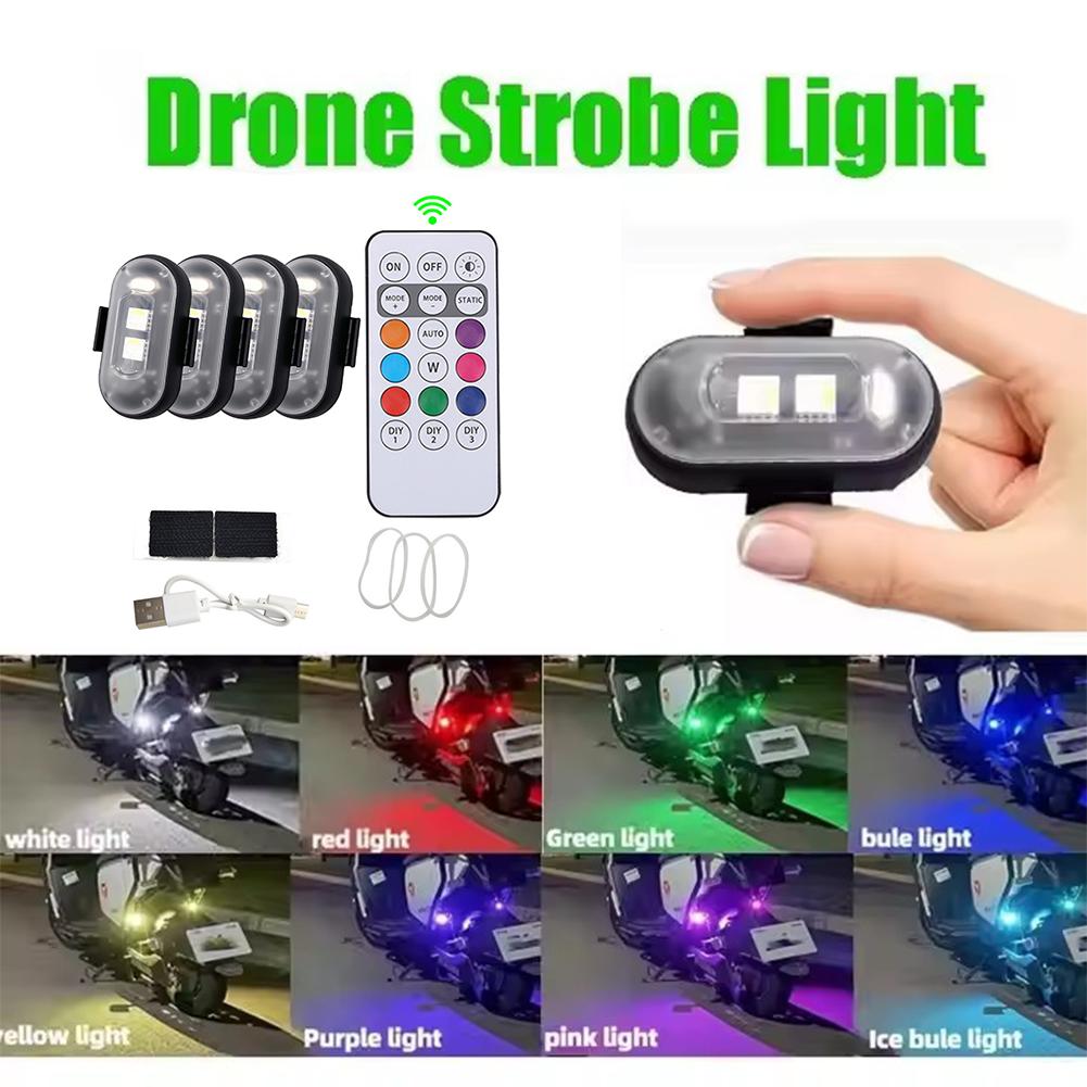Wireless Remote Control Strobe Light LED Warning Light RC Bicycle Car Aircraft 7 Drone Lamp Motorcycle Flash Colors Indicat L1U0