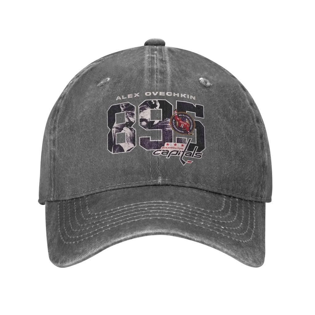 Alex Ovechkin Capitals 895 Karriere Tore Baseballkappe Klassisch Used Gewaschen Hockey Snapback Kappe Unisex Outdoor Verstellbare Mütze