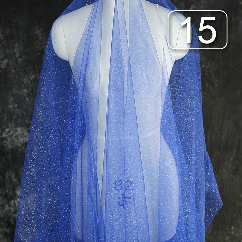 1 Meter glänzender feiner Puder-Tüllstoff, weicher Glitzer-Pailletten-Glitzer-Netzstoff für Party, Hochzeitskleid, Schleier, Hintergrundgarn