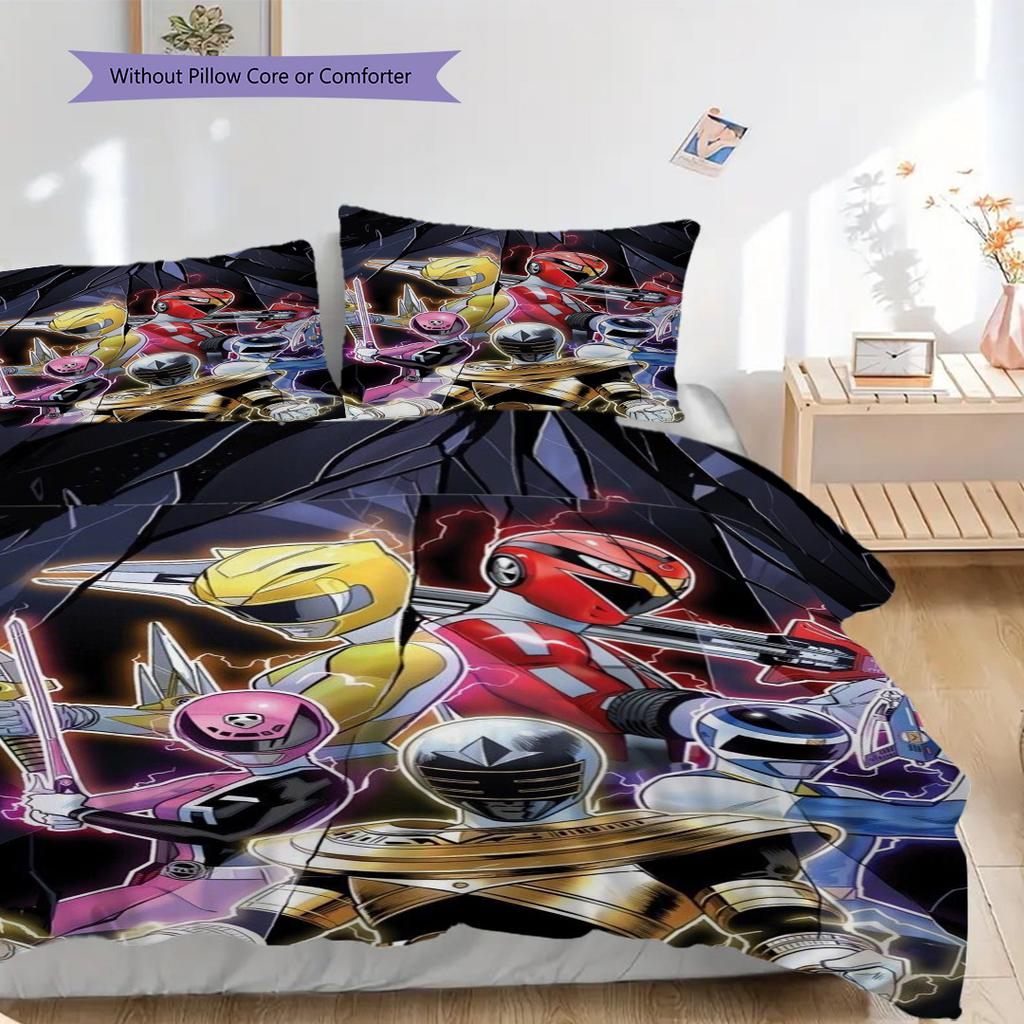 Green Ranger Helmet Power Protection Threepiece Set 1 Duvet Cover 2 Pillowcase Without Core Duvet Cover And Pillowcase Bedding Set