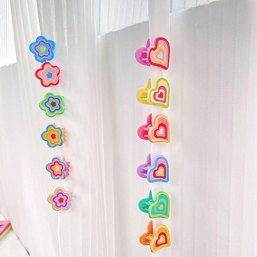 

Flower Dopamine Hair Claw Love Shape Y2K Barrettes Cute Colorful Hairpin Gift