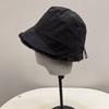 Nylon waterproof velvet external drawstring front long rear short basin hat women's winter literary and leisure warm bucket hat