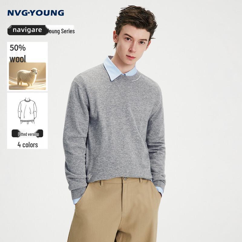 NVG·YOUNG Italian Wool Blend Crew Neck Sweater