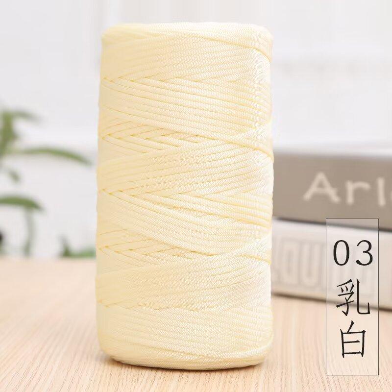 Mercerized Cotton And Linen Flat Belt Thread Light Body Ice Silk Thread Hand Crocheted Diy Hook Bag Hat Seat Cushion Hollow Thread