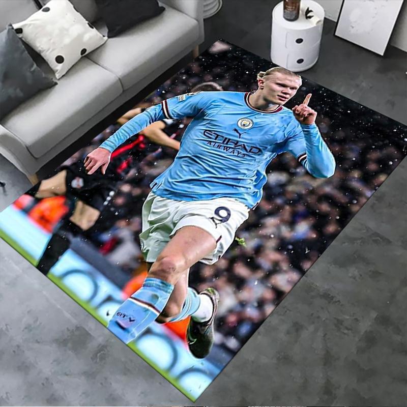 Nuovo Tappeto Erling Haaland 2025 per Soggiorno Camera da Letto Casa Decorazione Divano, Tappetino Antiscivolo per Giochi Bambini