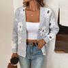 Damen Große Größen Floral Cardigan Knopfleiste Langarm Strickpullover Oberbekleidung für Damen, Grenzüberschreitendes Mode Top