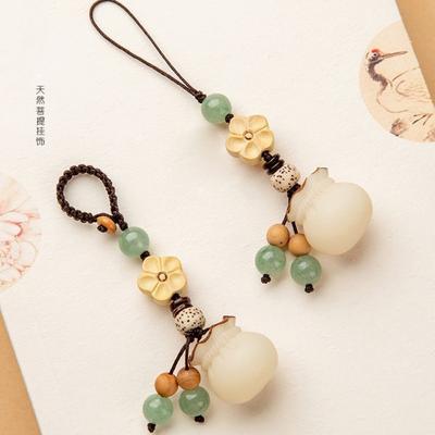 Kreativní ručně vyráběný přívěsek na mobilní telefon z bodhi sáčku na peníze, řetízek, přívěsek pro pár, luxusní klíčenka do auta, šťastný sáček, závěsný šperk