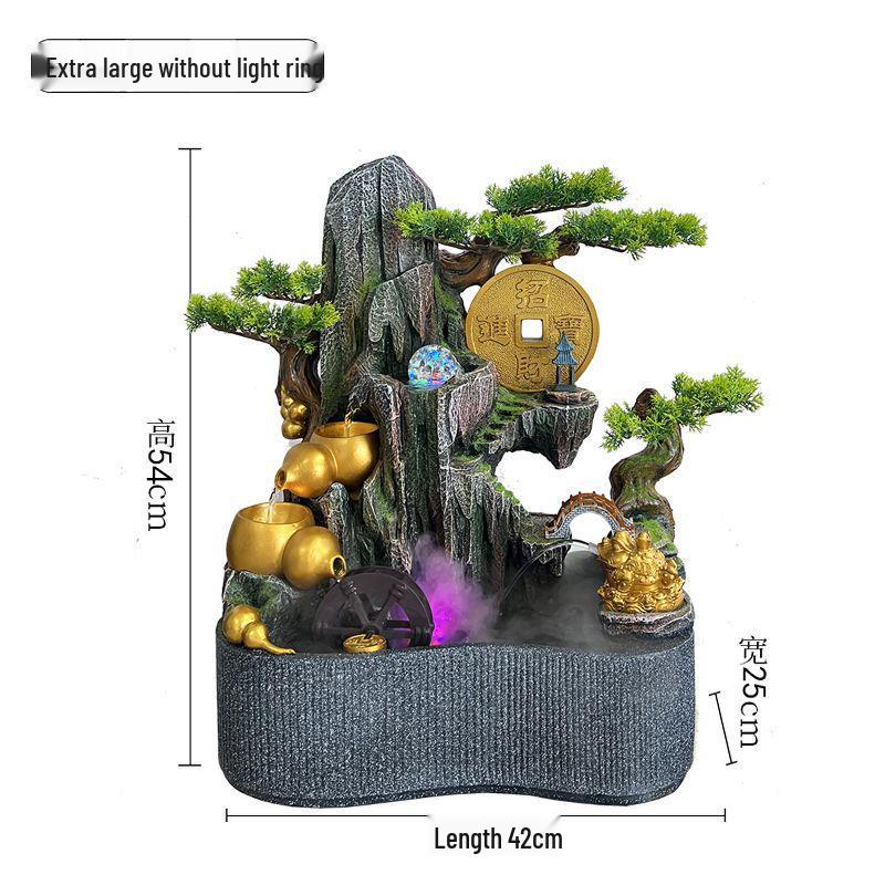 Feng Shui Wheel Fountain for Attracting Wealth: Rockery Water Feature for Office, Living Room, or Entryway - Perfect Housewarming Gift