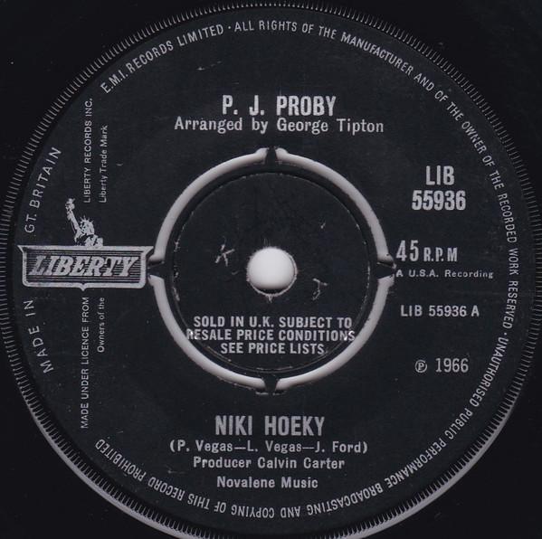 

7inch Record P.J. PROBY - Niki Hoeky LIB55936 Liberty 1967 UK Rock Used