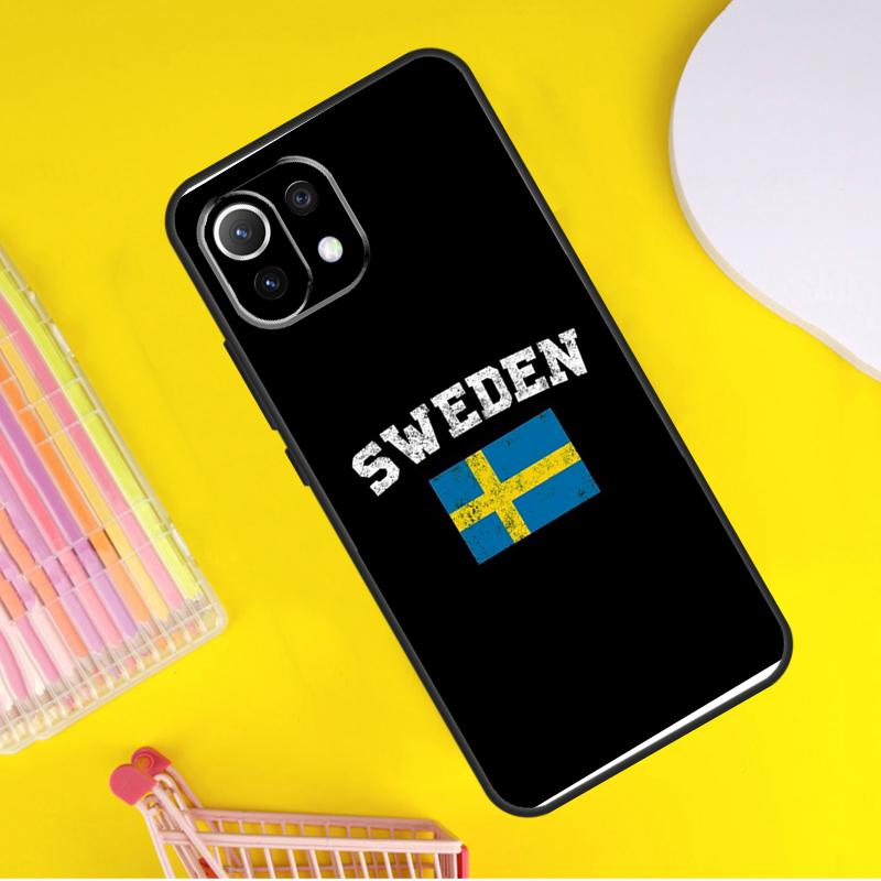 Sweden Flag Cover For Xiaomi 14 Ultra 13 11T 12T 13T 14T Pro POCO X7 X6 Pro X3 X5 F3 F5 M6 F6 Pro Case