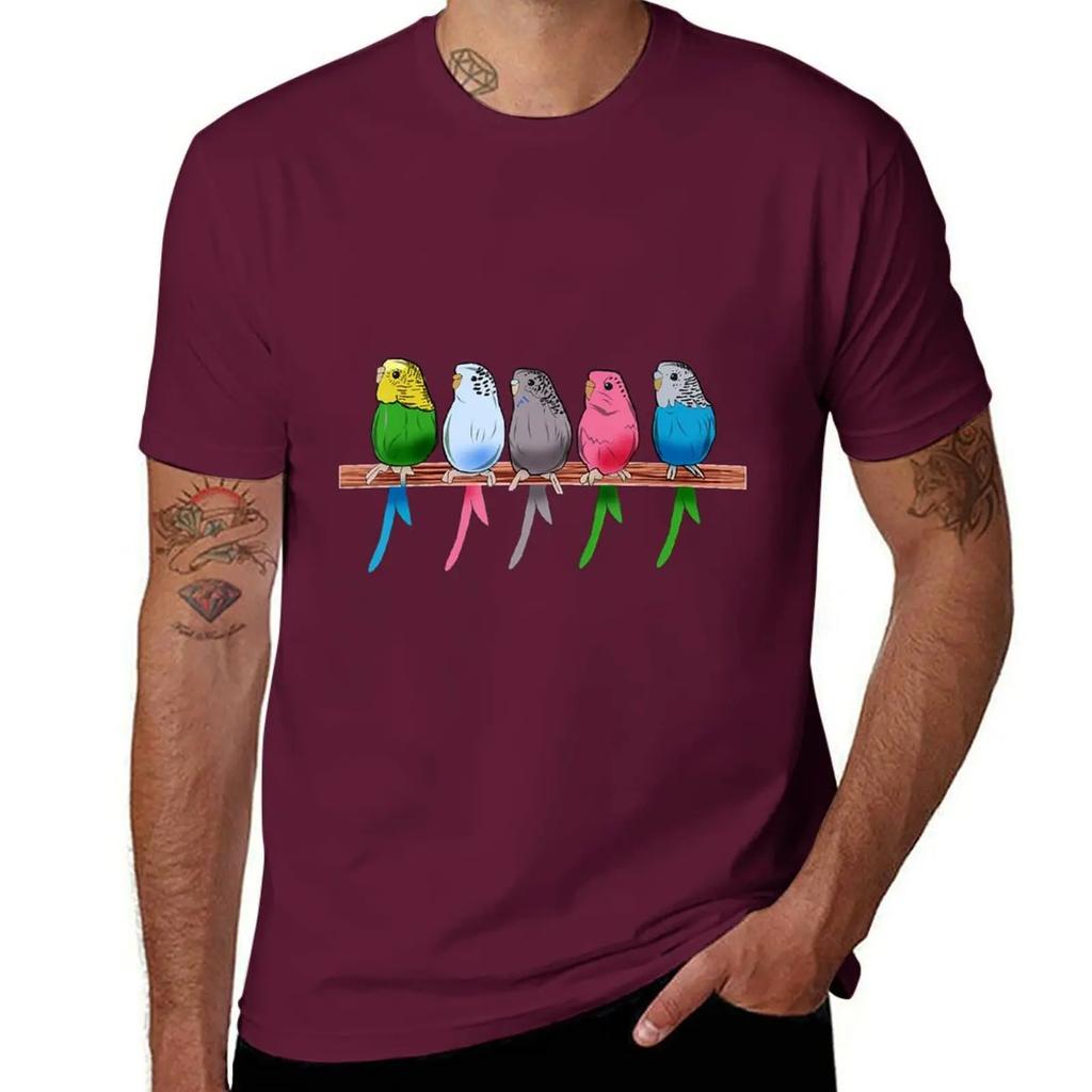 Funny Budgie Pet Bird Parakeet Graphic Budgerigar Gift TShirt Aesthetic Clothes Cute Tops Men T Shirts 2025 New Model