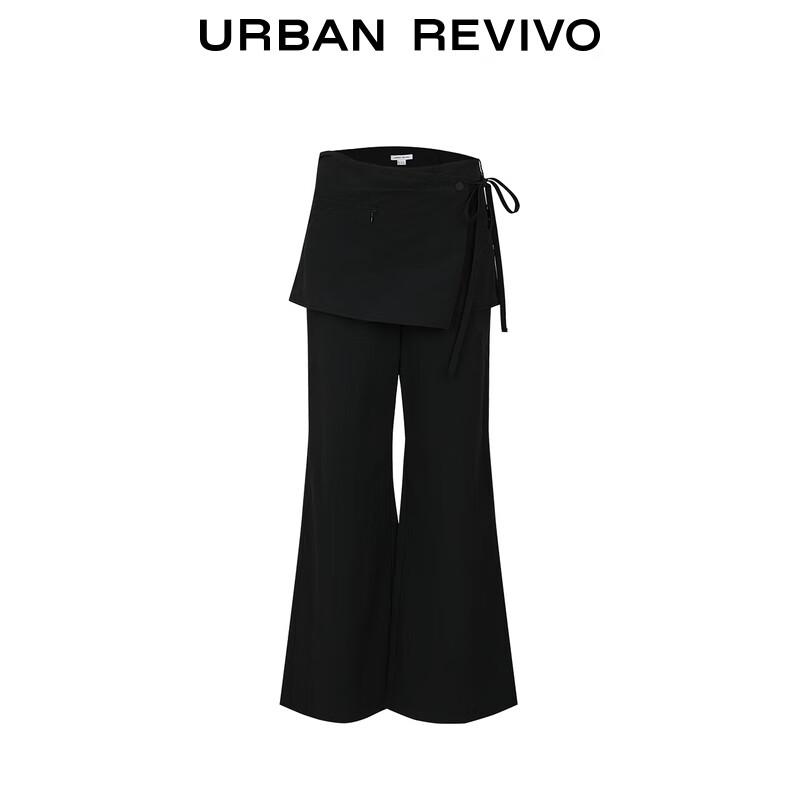 UR Women's Faux Two-Piece Tie-Waist Wide-Leg Pants