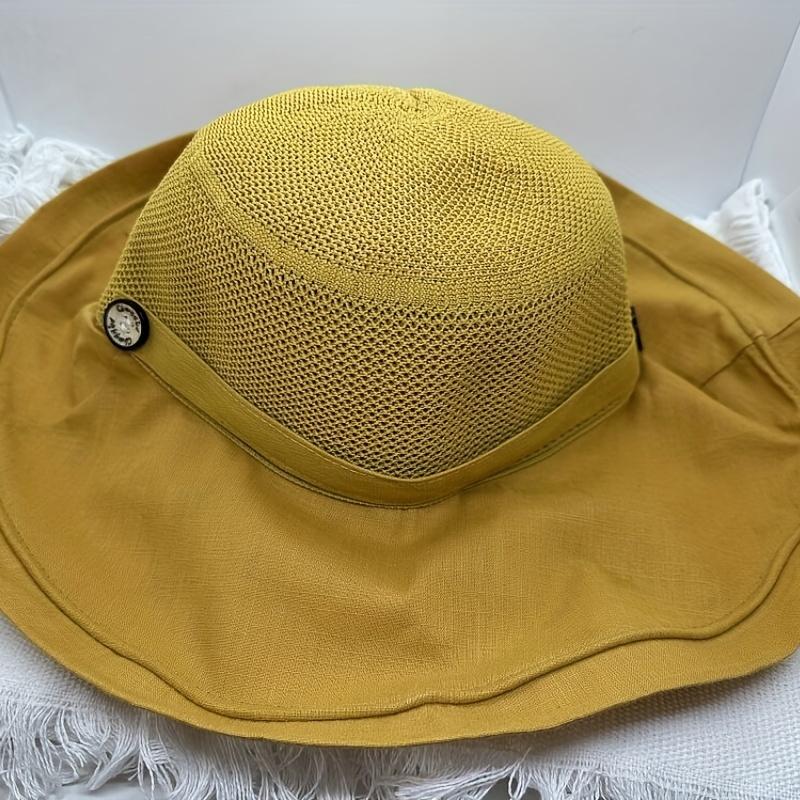 Women Mesh Sun Hats Summer Beach Packable Wide Brim Chin Strap
