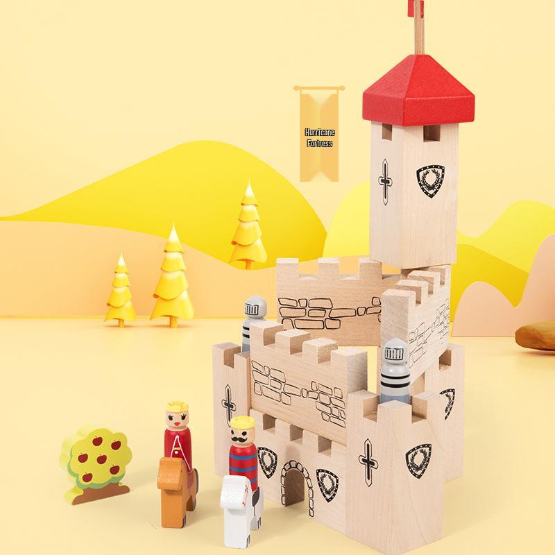 3D Creative Thinking Castle: Wooden Puzzle & Building Blocks for Children's Early Education
