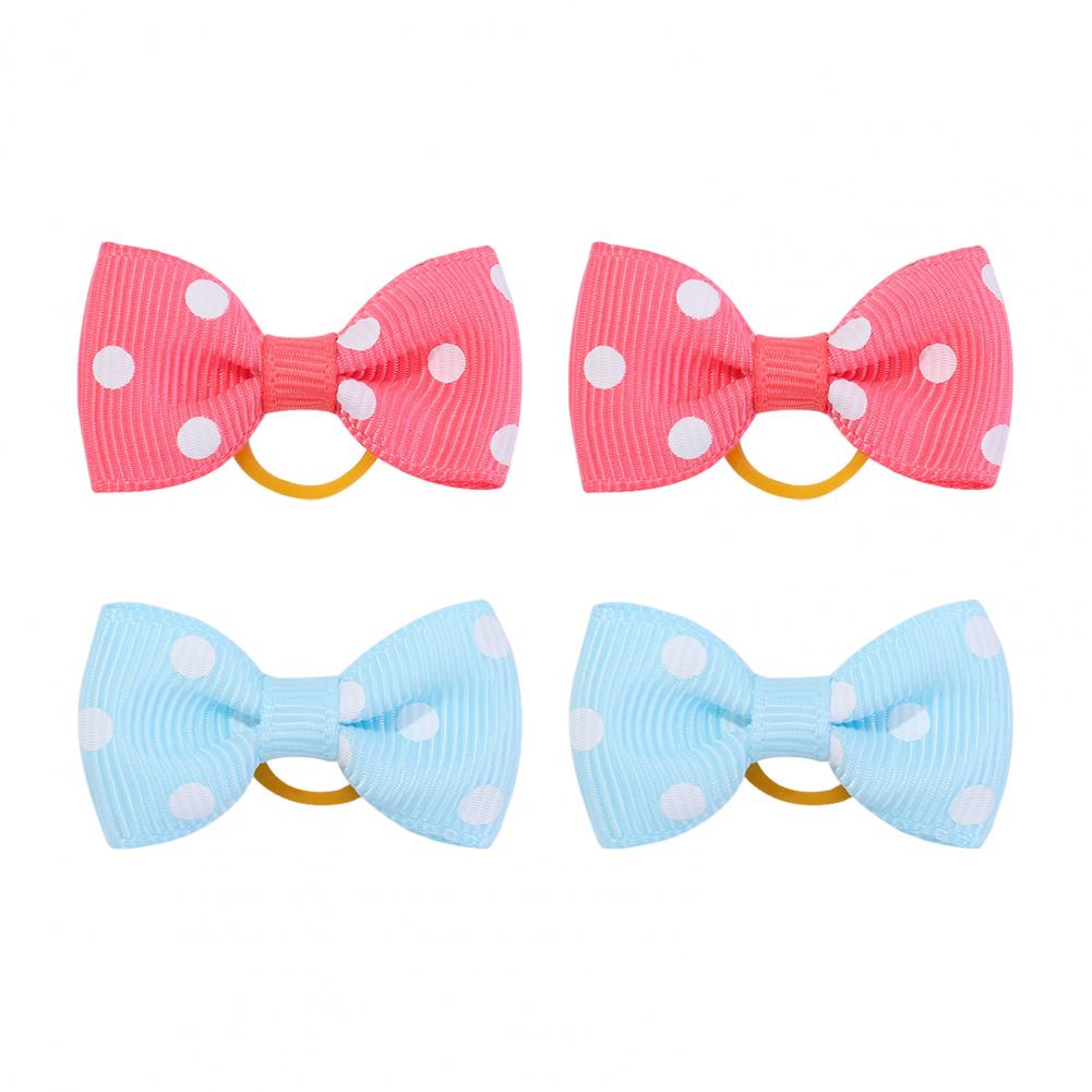 Puppy Hair Bow Puppy Hair Accessory Set Handmade Dog Hair Bowknot Set with Rubber Bands for Small Pets Party Christmas Birthday