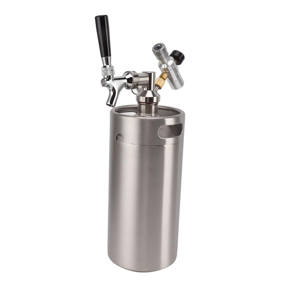 Minicheg de 3,6L din Oțel Inoxidabil cu Robinet, Manometru 150PSI, Presurizat, Bere Artizanală pentru Preparare Acasă