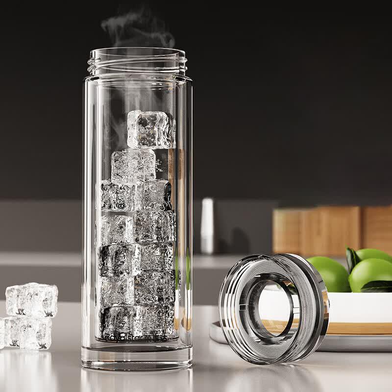 Royalstar Double-Layer Glass Tea Tumbler
