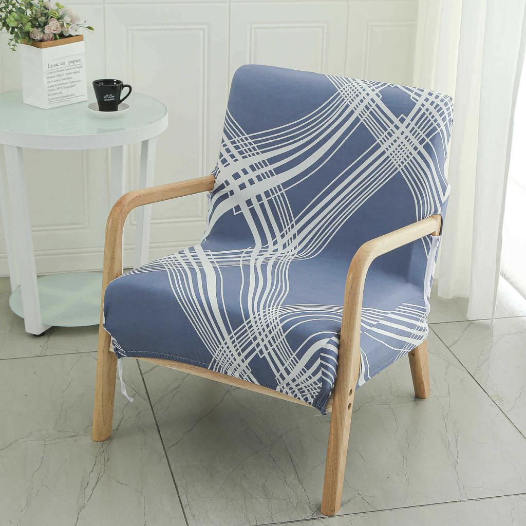 Single Simple Small Apartment Elastic Sofa Cover All-Inclusive Internet Cafe Cafe Square Sofa Cover Wood Chair Cover