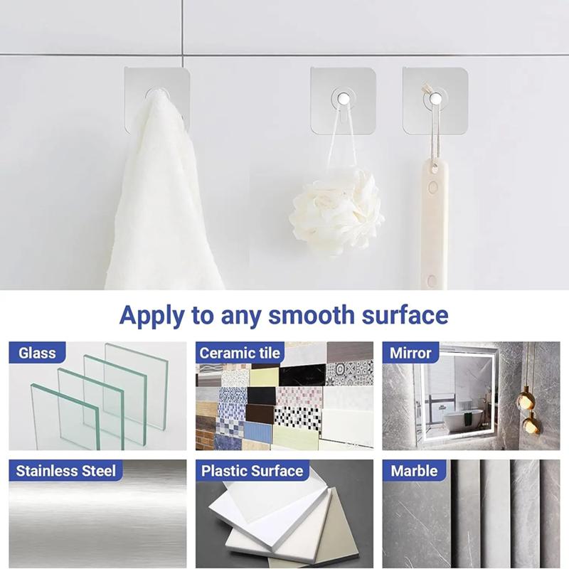 Strong Adhesive Nails Wall Hooks Closet Cabinet Shelf Pegs Screws Wall Hangers Kitchen Bathroom Punch-Free Self-adhesive Hooks