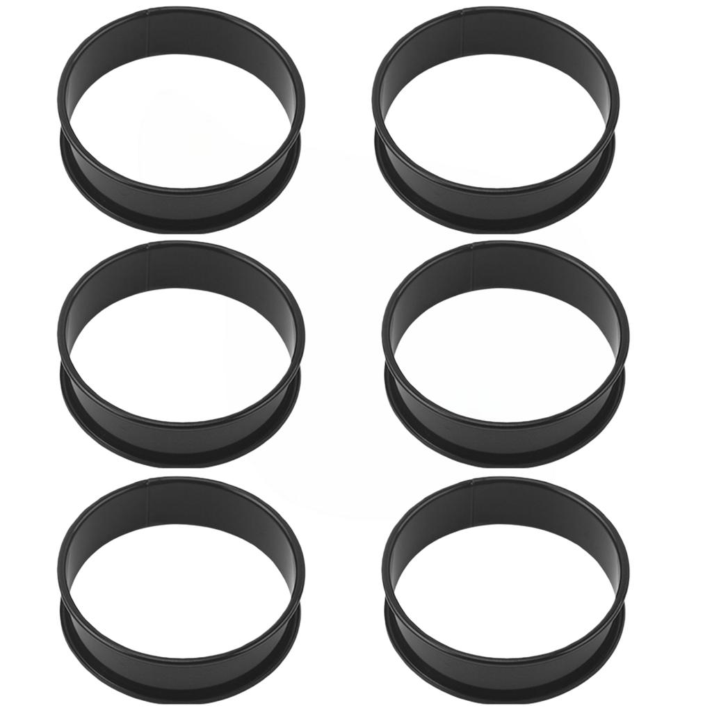 6PCS Stainless Steel Mousse Cake Mold Heat-Resistant Perforated Round Tart Ring Cookies Pastry Circle Cutter Mold Baking Tools