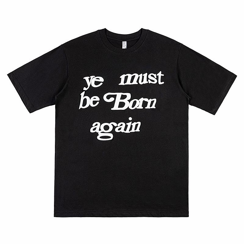 

CPFM x Kanye Rebirth Foam Letter Short Sleeve Vintage Loose Couple T-Shirt M королівський синій колір