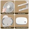 USB Clip on Fan, Portable Small Fan with Cord Powered, 4 Speeds Strong Airflow with Sturdy Clamp, Quiet Personal Desk Fan