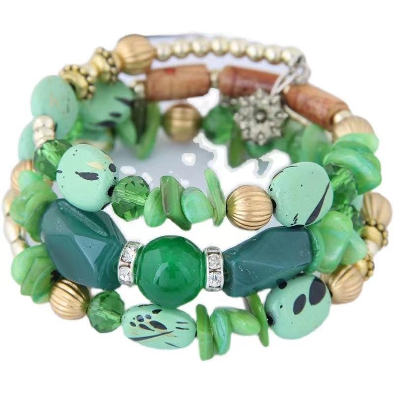 Bohemian Bangle Vintage Turquoises Beads Chain Bracelet for Women Jewelry Gift