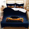 Race Car Bedding Set Twin Size Burning Red Flame Duvet Cover Set 3D Sports Car Comforter Cover King 2/3pcs Polyester Quilt Cover