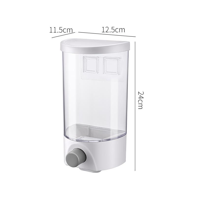 1.5L Wall Mounted Separate Rice Bucket Kitchen Cereal Dispenser Transparent Grain Jar Food Storage Box Container Sealed Tanks