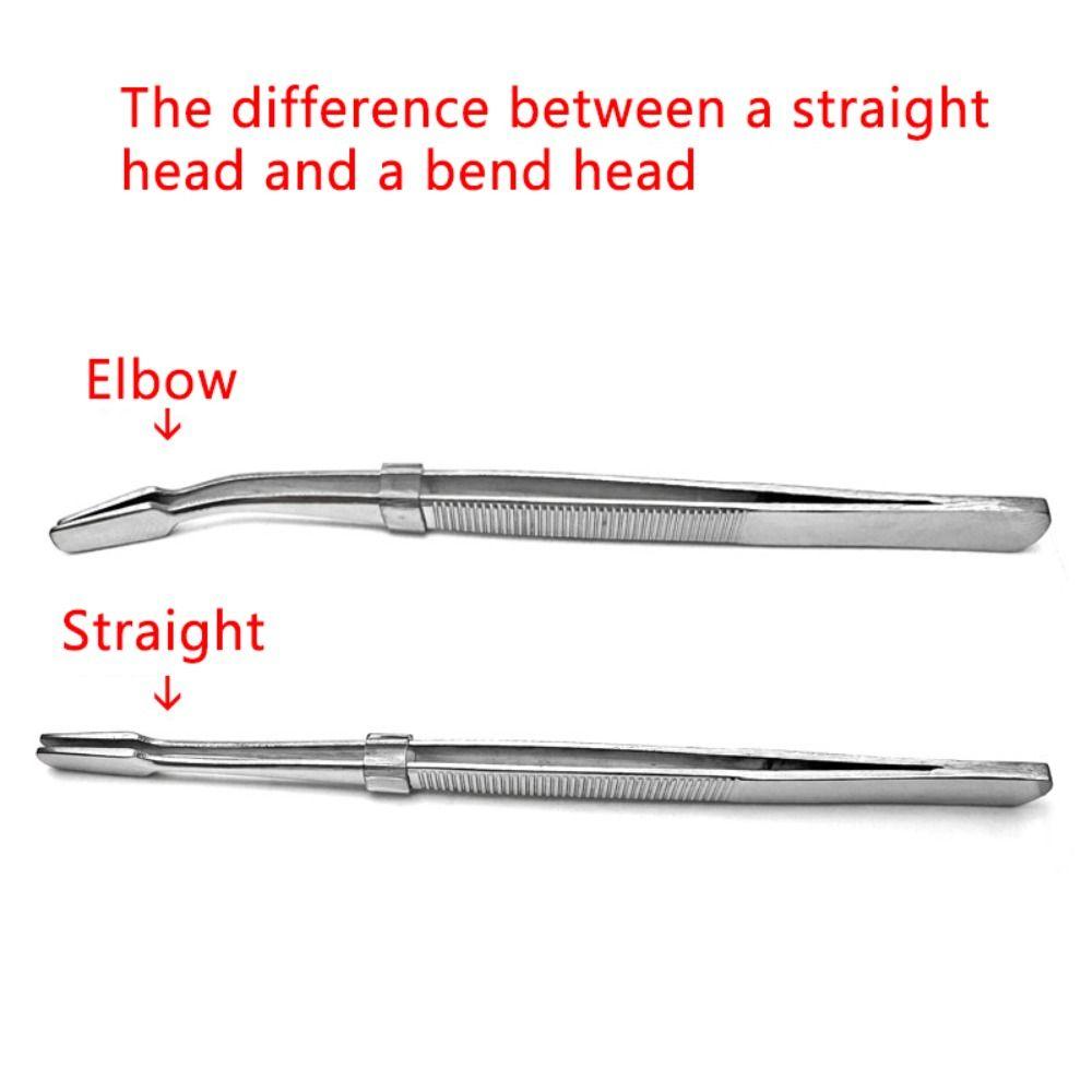 Stainless Steel Flat Mouth Eyelashes Tweezers False Eyelashes Applicator  Eyelash Grafting