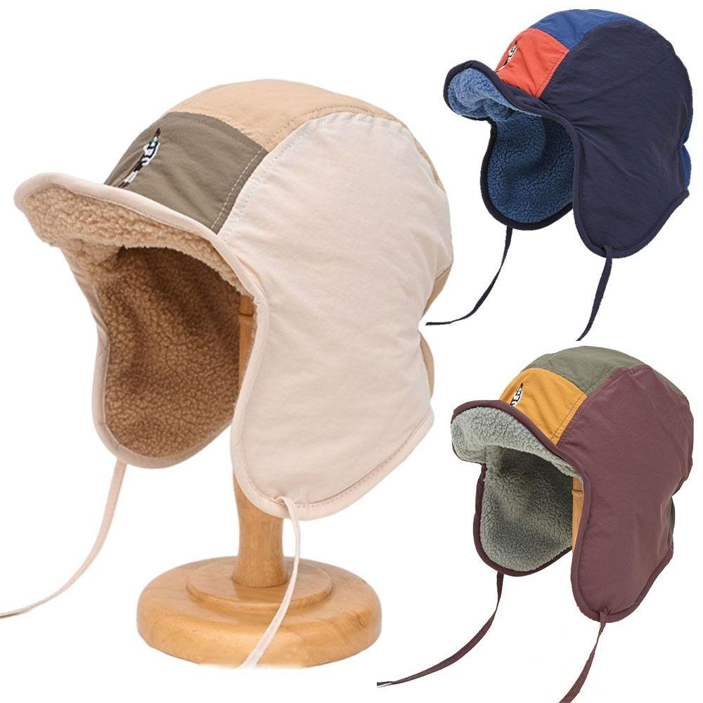 5-Panel Color Matching Lei Feng Hat Fleece Warm Women's Plush Cap Cycling Cap Ski Riding