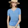 Wudao Silk Blend Breathable Knit Short-Sleeve Top