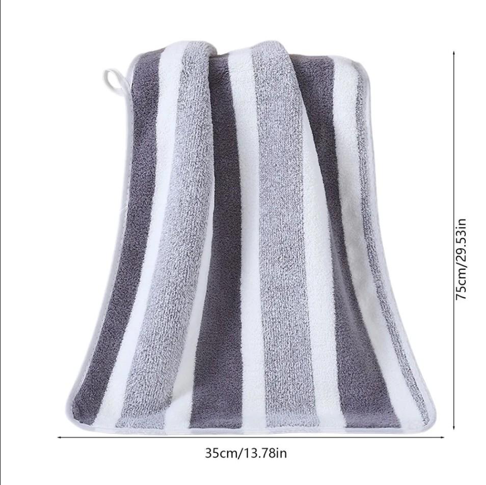 

Flannel Wide Stripe Print Towel One Size сірий