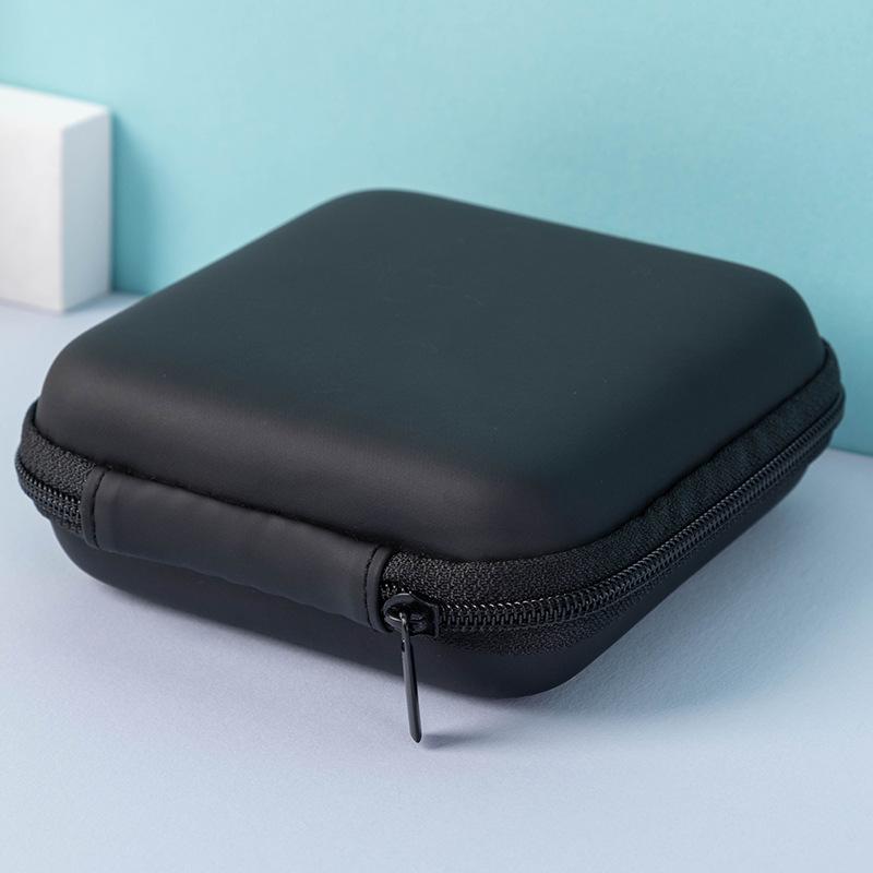 Portable Mini Zipper Headphone Bag Charging Cable Storage Box EVA Anti-Pressure Headset Data Cable Holder Headphone Carry Bag