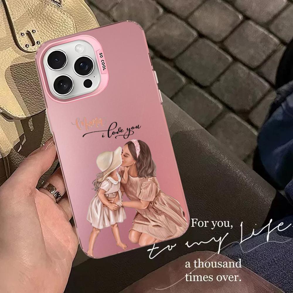 Super Dad Mom Baby Girl Phone Case For iPhone 16 15 14 13 12 11 Pro Max X XR XSMAX 8 7 Plus Matte Shockproof Back Cover