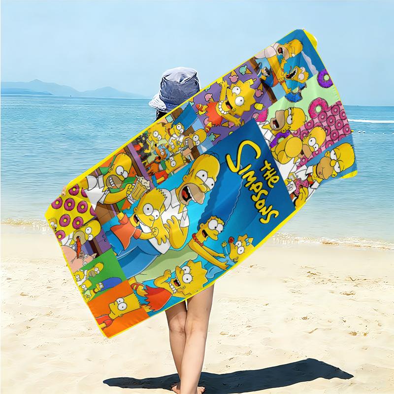 1Pc Simpsons Family Portrait Beach Towel Microfiber Beach Towel Thin Absorbent For Beach Swimming Yoga Bath Sports 0917272