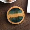 Podložka z epoxidové pryskyřice Krajina Průhledný držák bambusové izolace Coaster Cup Mat