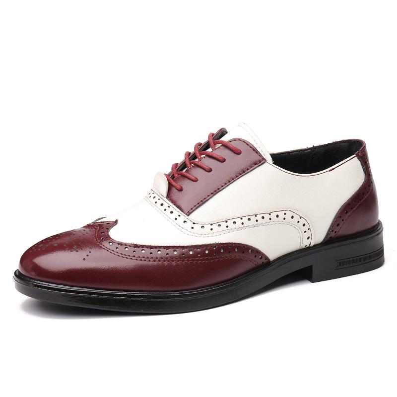 Fashion Luxury Men Brogue Shoes High Quality Lace-Up Dress Shoes for Men All Match Oxford Shoe Fashion Point Toe Men Party Wedding Shoes