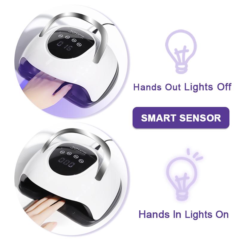 SUN X9 Max UV LED Nail Lamp, Fast Drying Gel Nail Polish Dryer, 57LEDs, Home Use, Nail Lamp with Auto Sensor for Manicure Salon