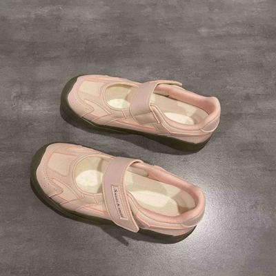 New Mesh Shoes Women's Breathable Shallow Mouth Single Shoes Velcro Canvas Shoes Niche Design Casual White Shoes Trend
