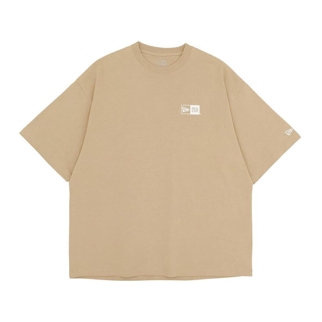 NEW ERA Cotton T Shirt Oversized Box Logo White Camel XL
