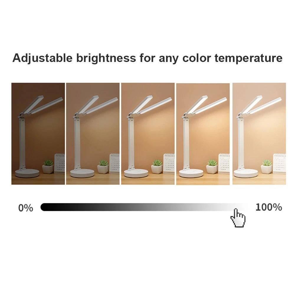 LED Desk Lamp 3 Levels Dimmable Touch Night Light USB Rechargeable Eye Protection Foldable Table Lamp For Bedroom Bedside Readin
