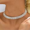 3/4 Stück Voll Diamant Halskette Ohrringe Ring Armband Hohl Diamant Halskette Brautset
