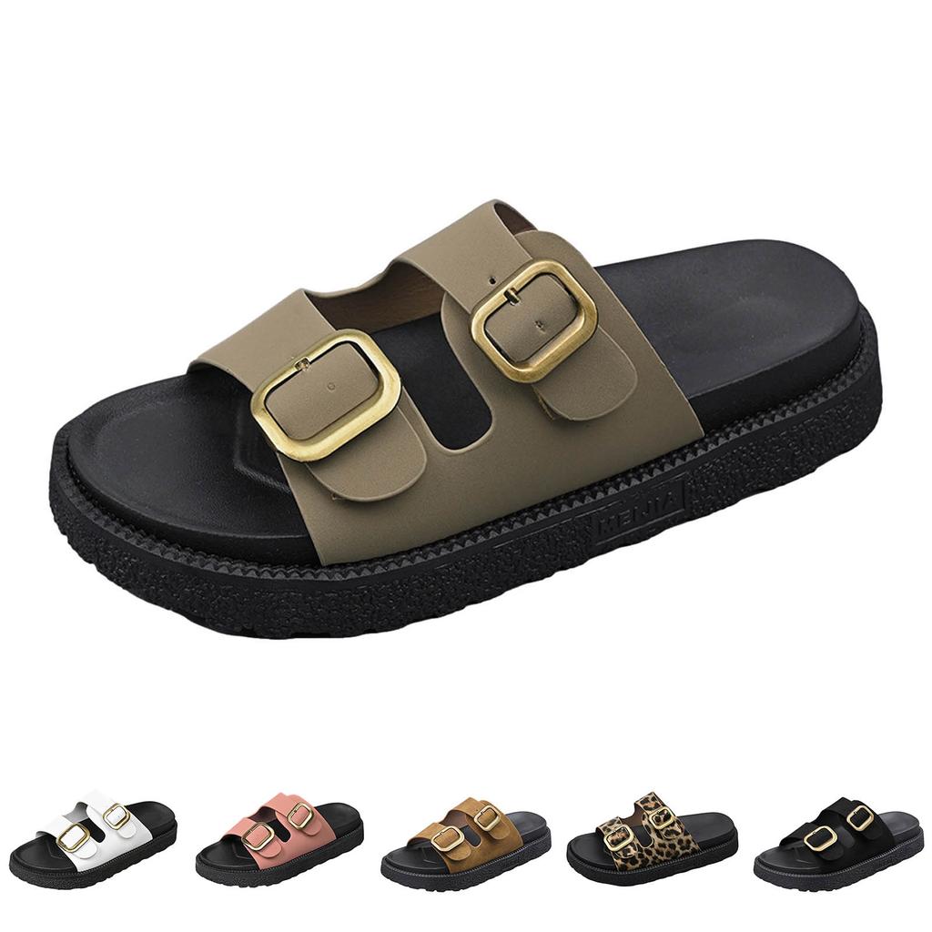 Sandals For Women Size Thick Soled One Strap Women'S Outdoor Fashionable Casual Hollow Open Heel Beach Fish Sandals For Woman